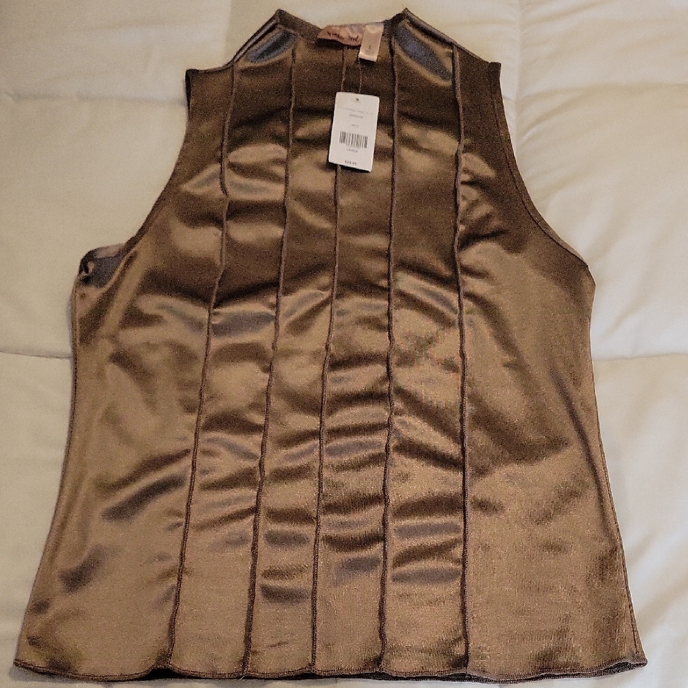 Sleek Brown Sleeveless Top